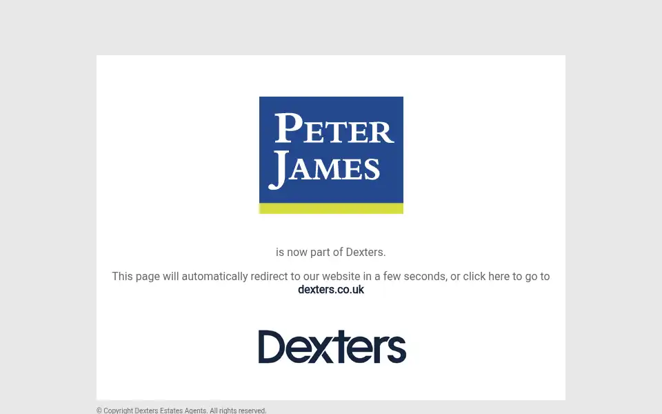 Screenshot of peterjamesestates.co.uk