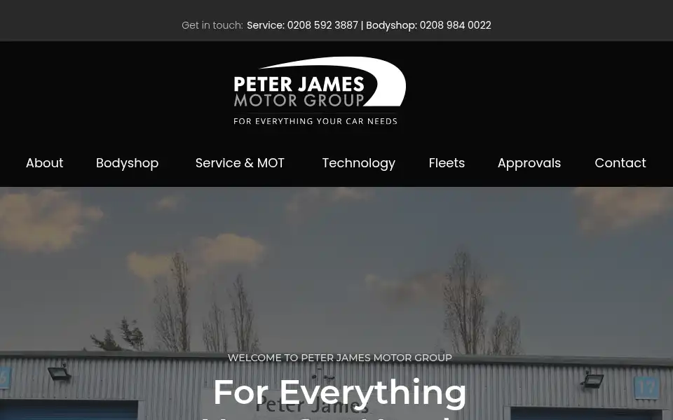 Screenshot of peterjamesgroup.co.uk