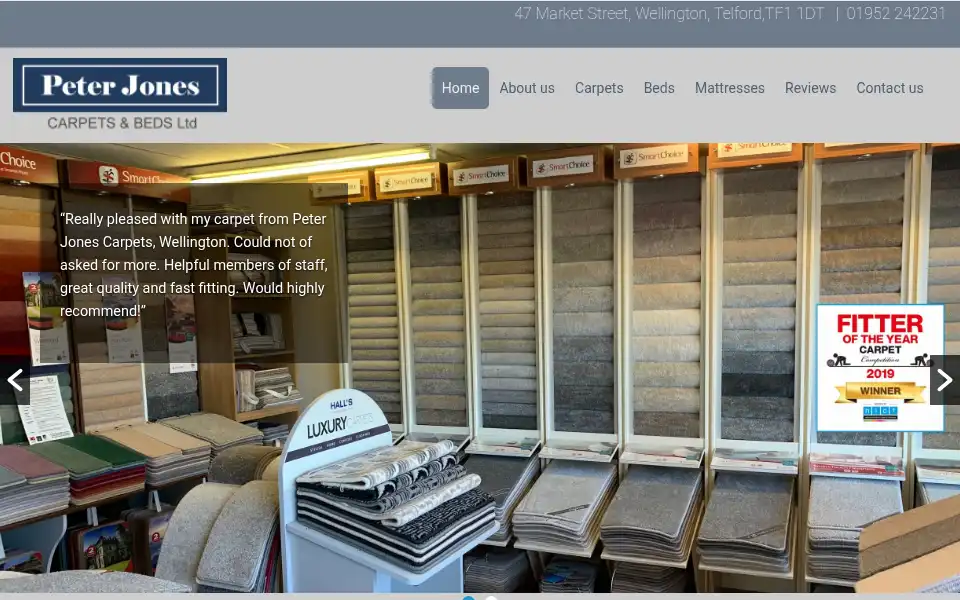 Screenshot of peterjonescarpets.com