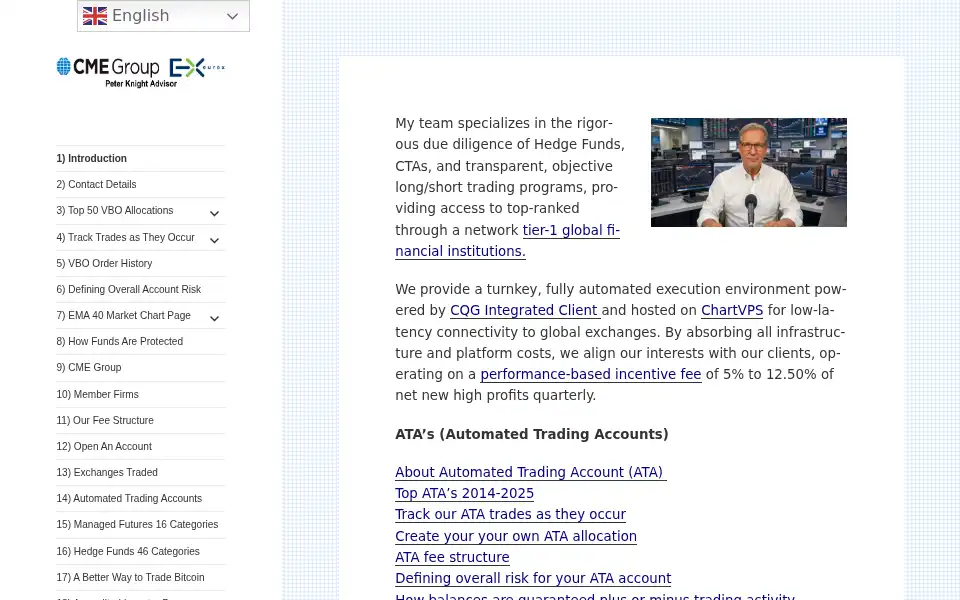Screenshot of peterknightadvisor.com
