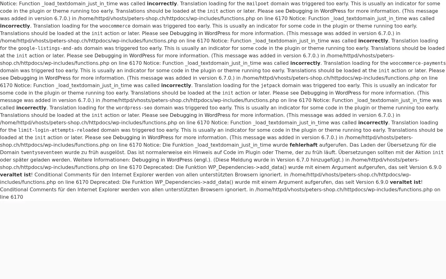 Screenshot of peters-shop.ch