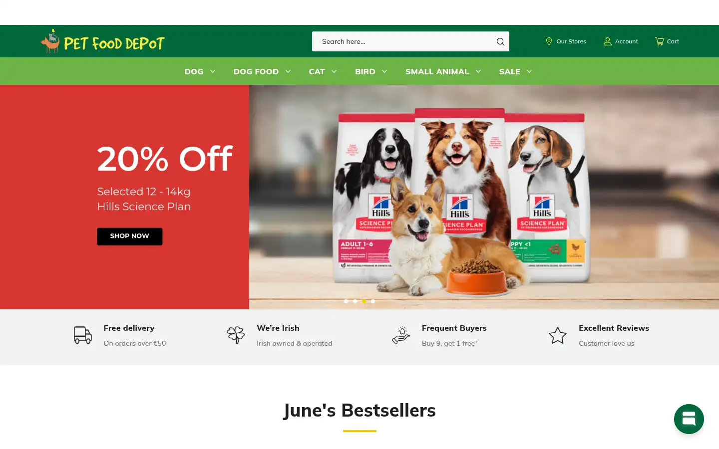 Screenshot of petfooddepot.ie