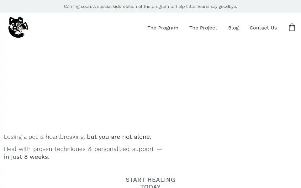Screenshot of petgrieving.com
