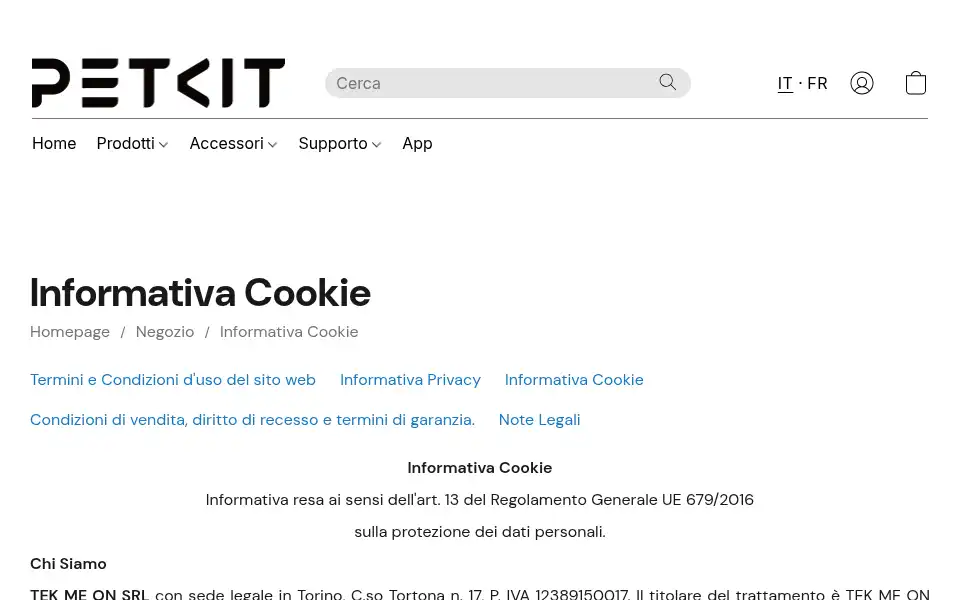 Screenshot of petkit.it
