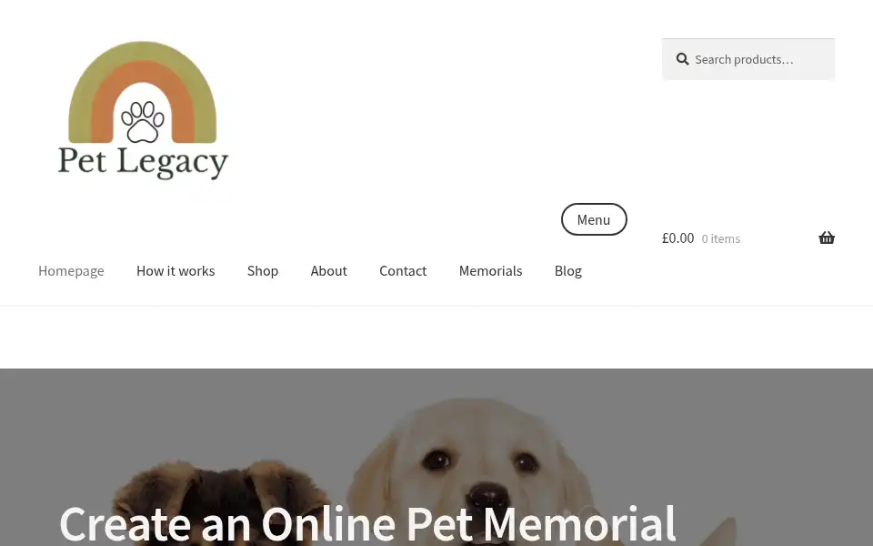 Screenshot of petlegacy.co.uk