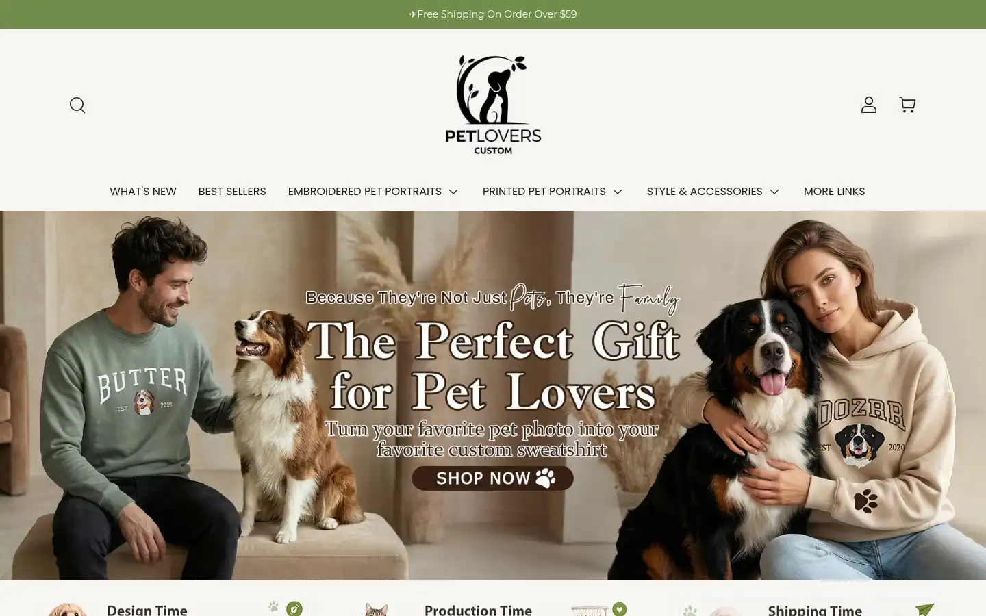 Screenshot of petloverscustom.com