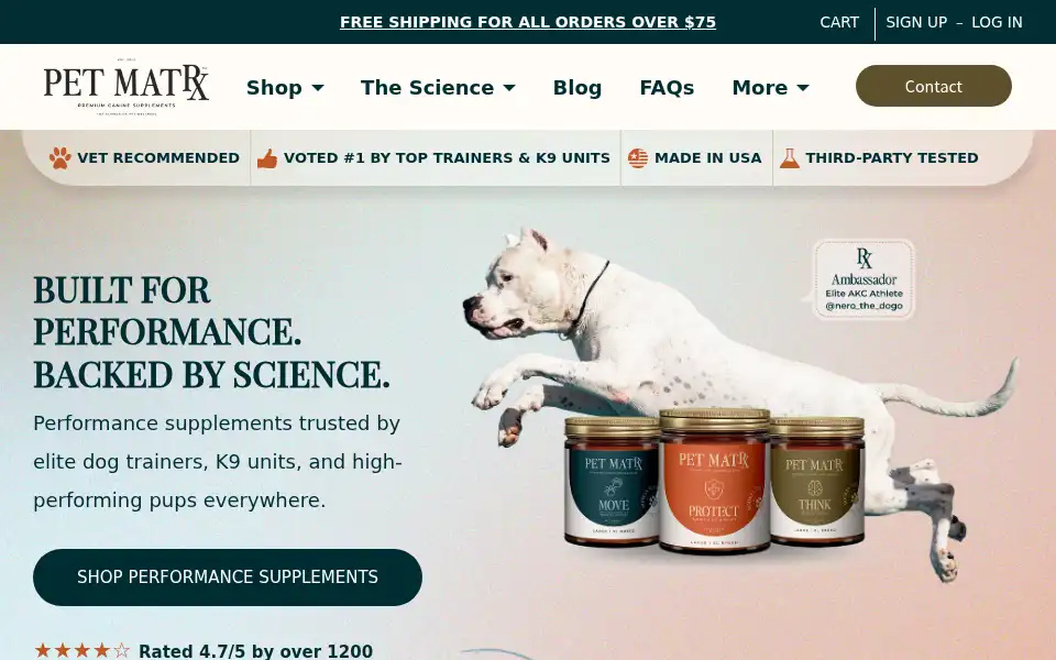 Screenshot of petmatrx.com