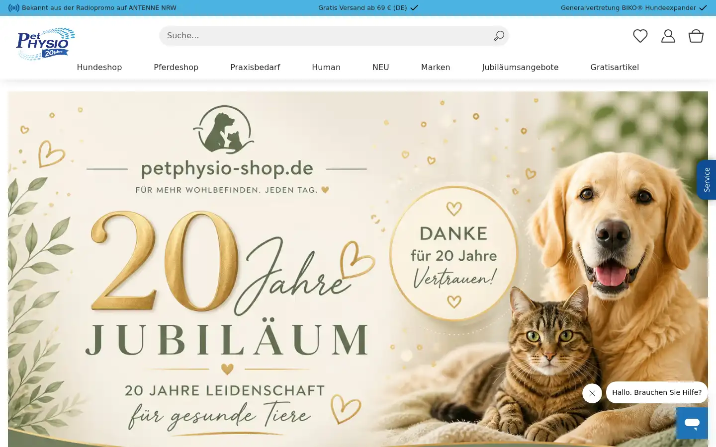 Screenshot of petphysio-shop.de