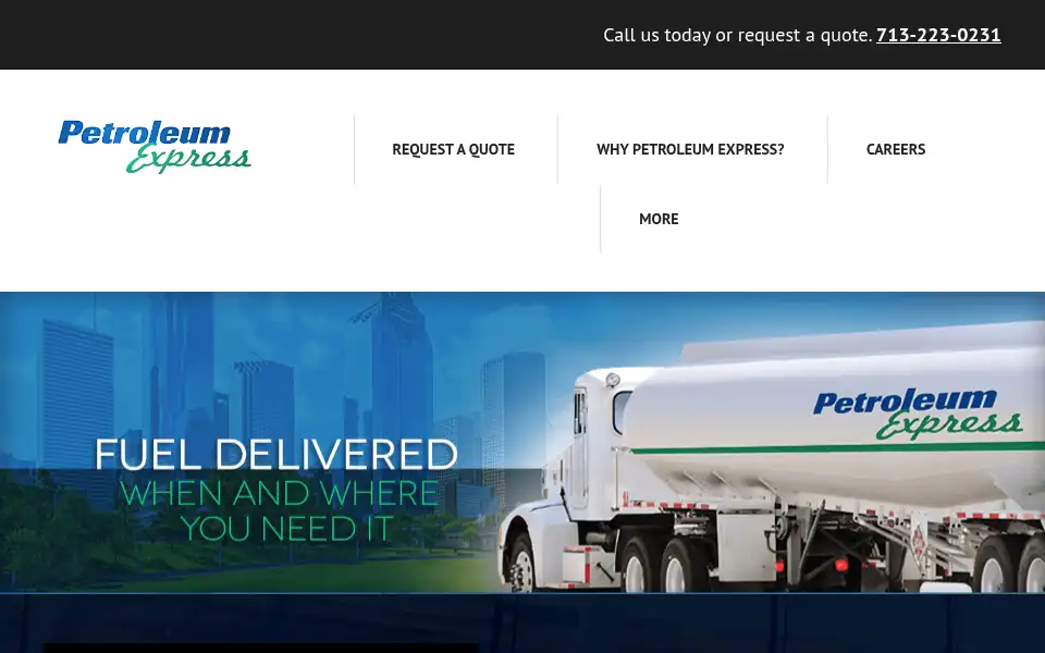Screenshot of petroleumexpress.com