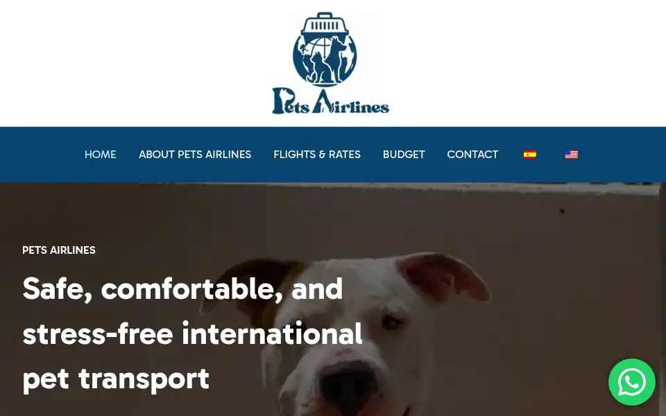 Screenshot of petsairlines.es