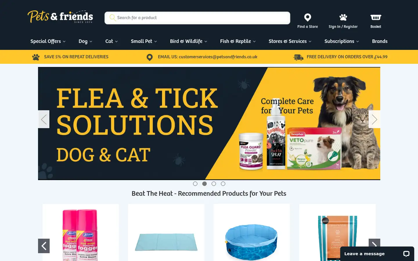 Screenshot of petsandfriends.co.uk