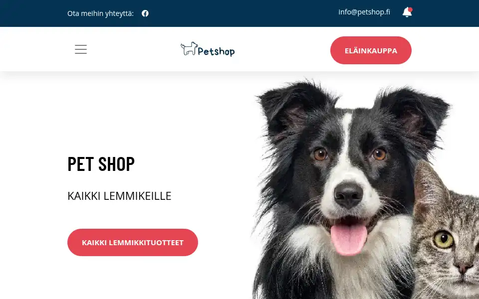 Screenshot of petshop.fi