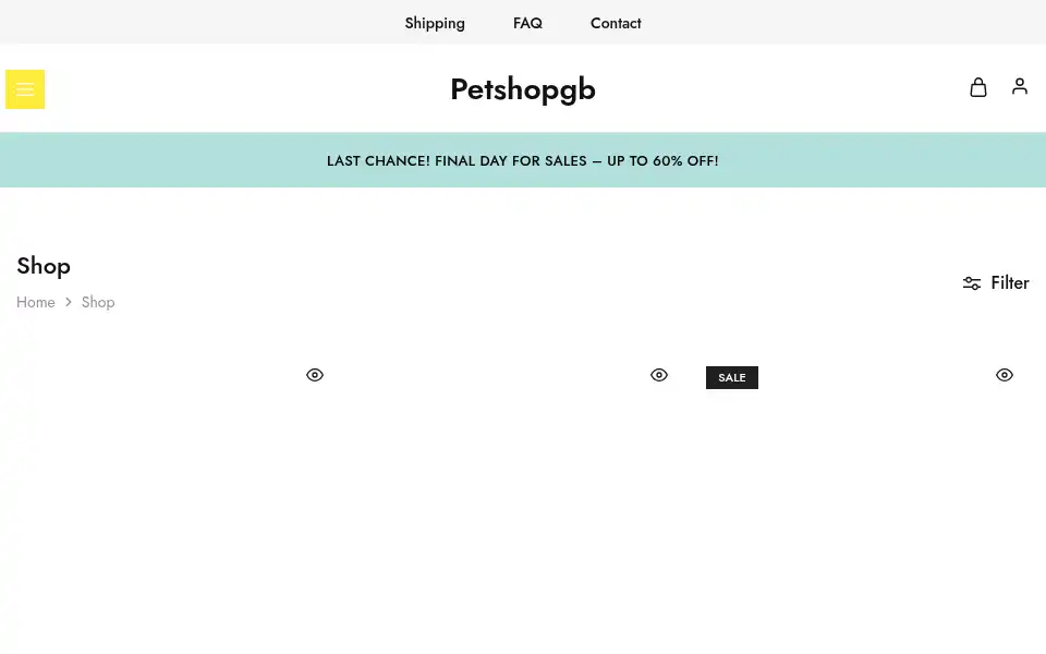 Screenshot of petshopgb.co.uk