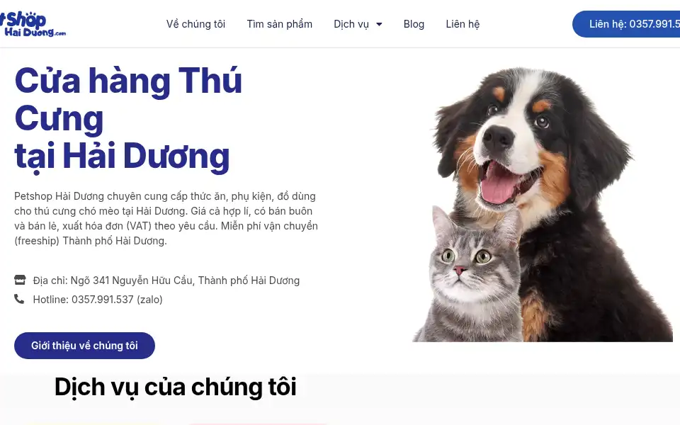Screenshot of petshophaiduong.com