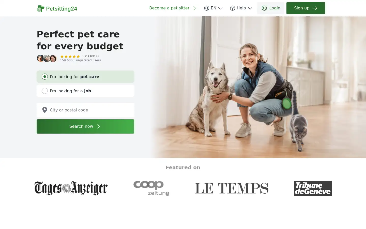 Screenshot of petsitting24.ch
