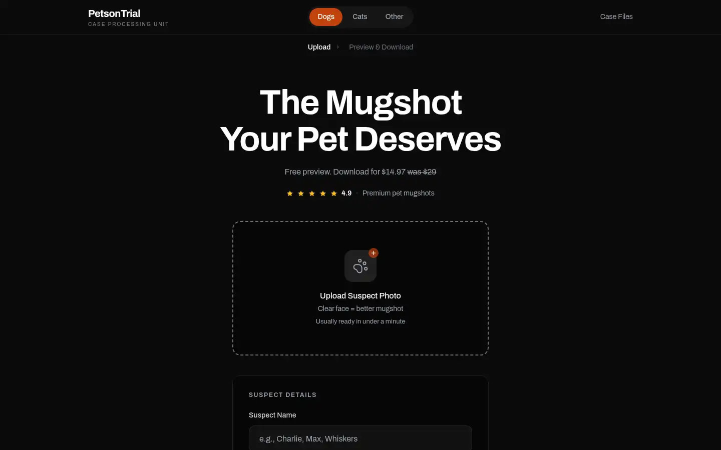 Screenshot of petsontrial.com
