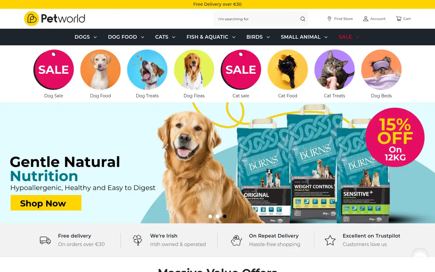 Screenshot of petworlddirect.ie