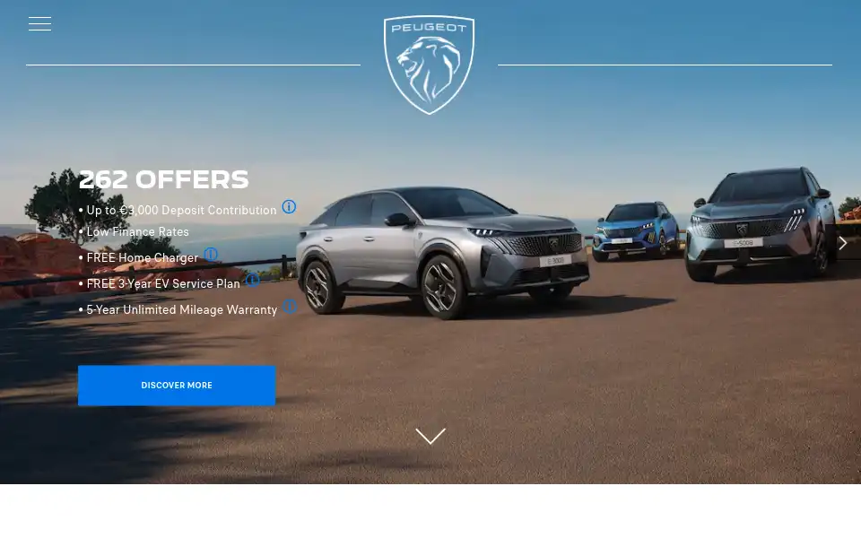 Screenshot of peugeot.ie