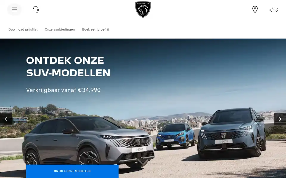 Screenshot of peugeot.nl