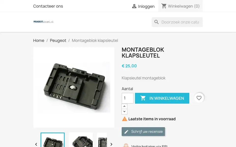 Screenshot of peugeotsleutel.nl