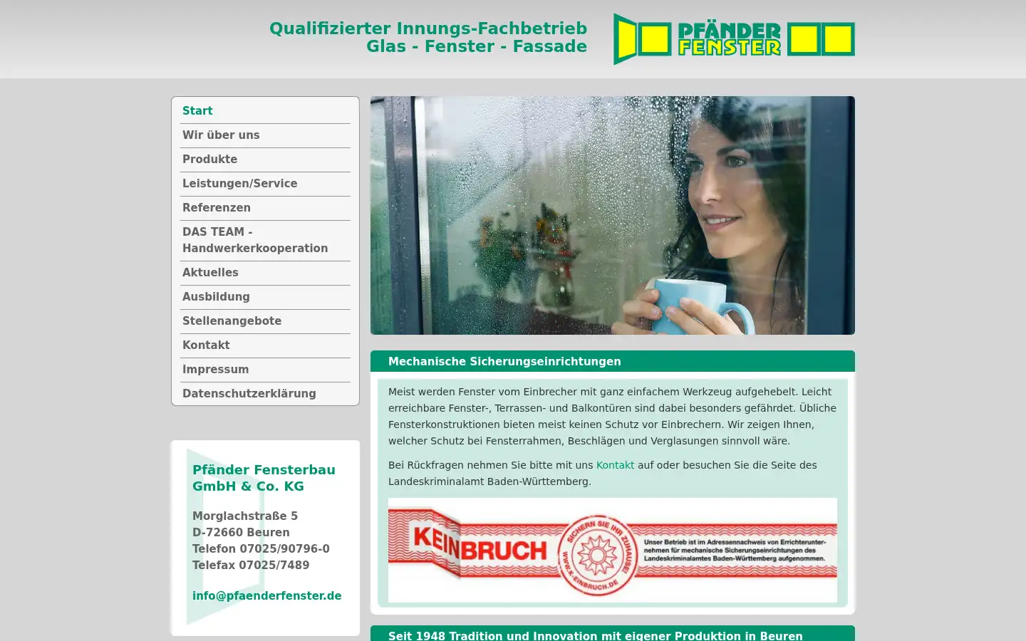 Screenshot of pfaenderfenster.de