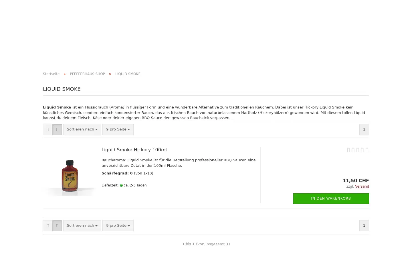 Screenshot of pfefferhaus.ch