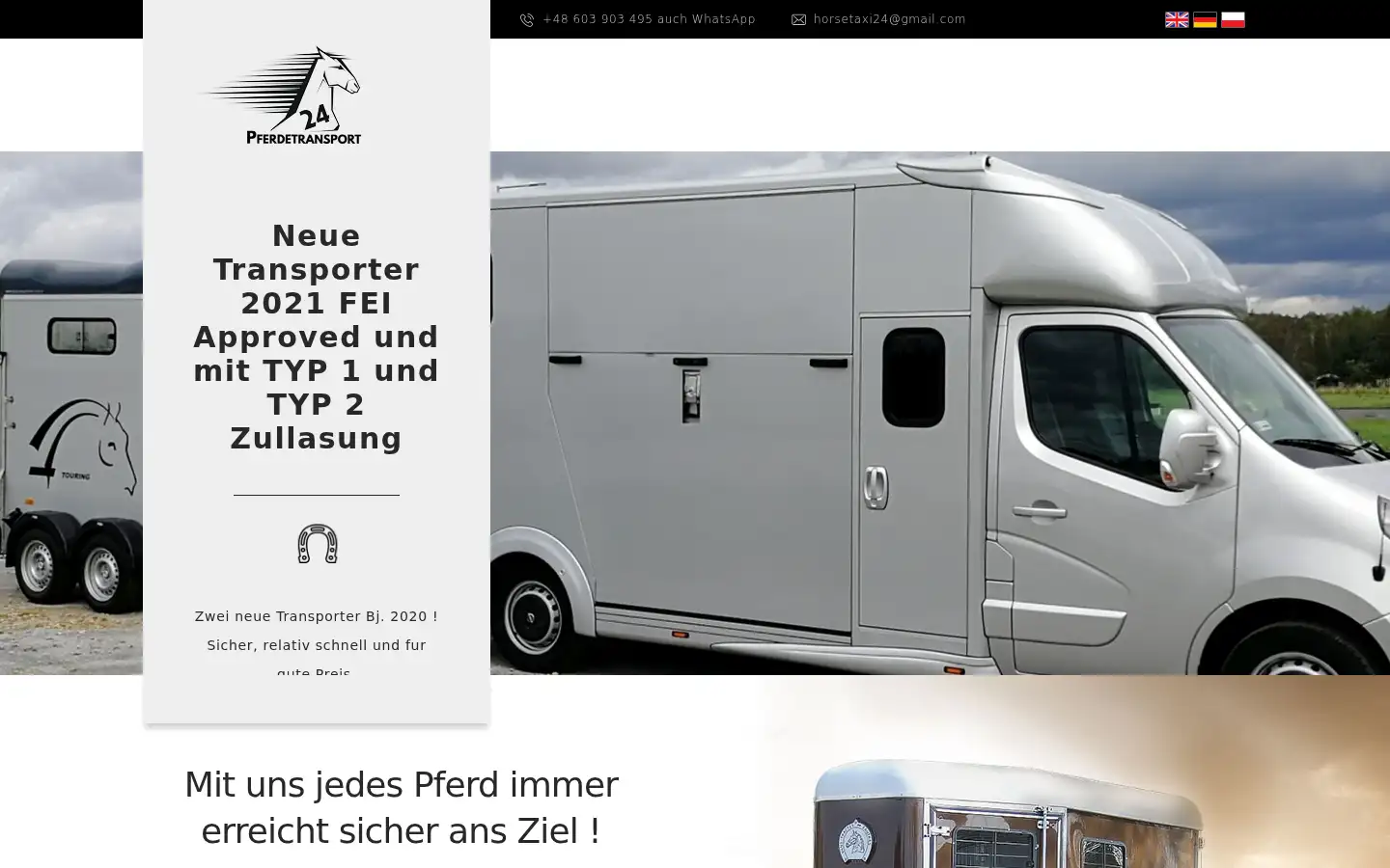 Screenshot of pferdetransport24.eu