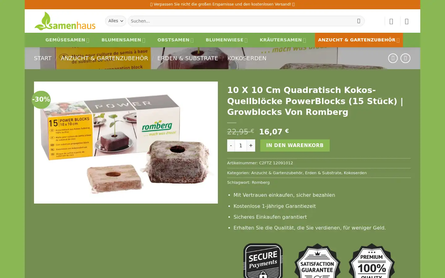 Screenshot of pflanzbedarfsladen.com