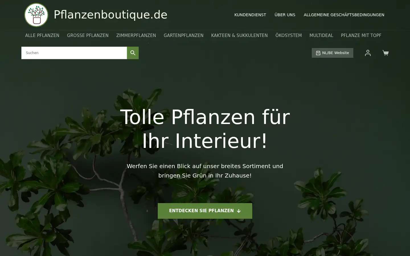 Screenshot of pflanzenboutique.de