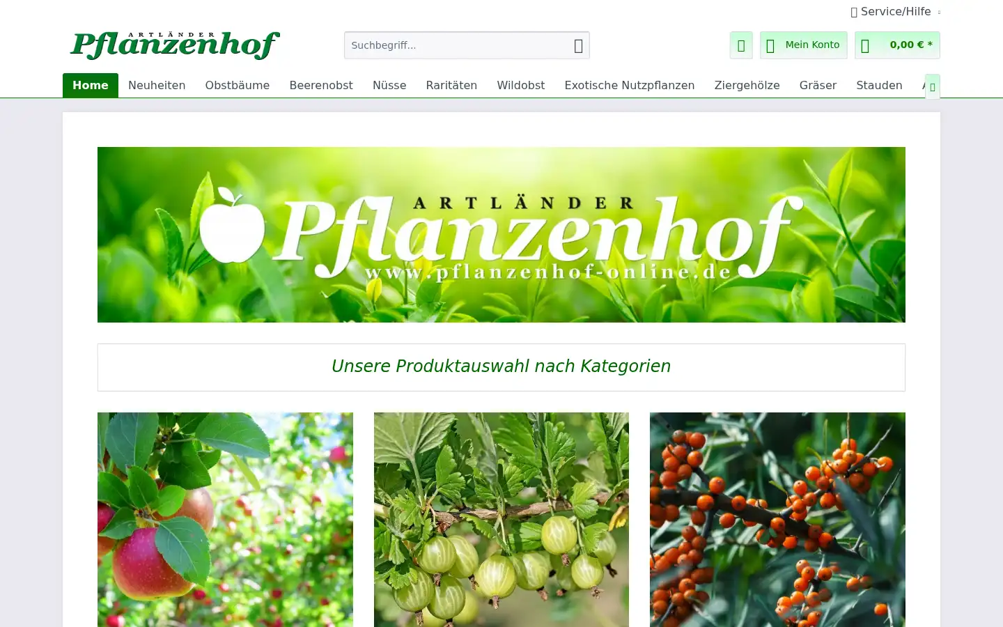 Screenshot of pflanzenhof-online.de