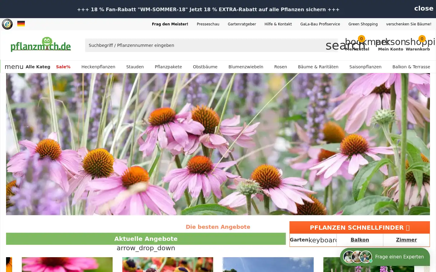 Screenshot of pflanzmich.de