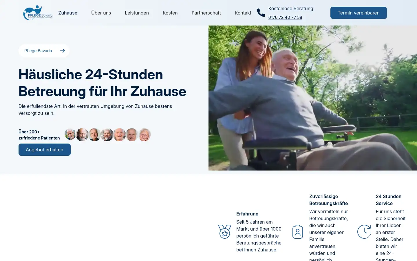 Screenshot of pflege-bavaria.de