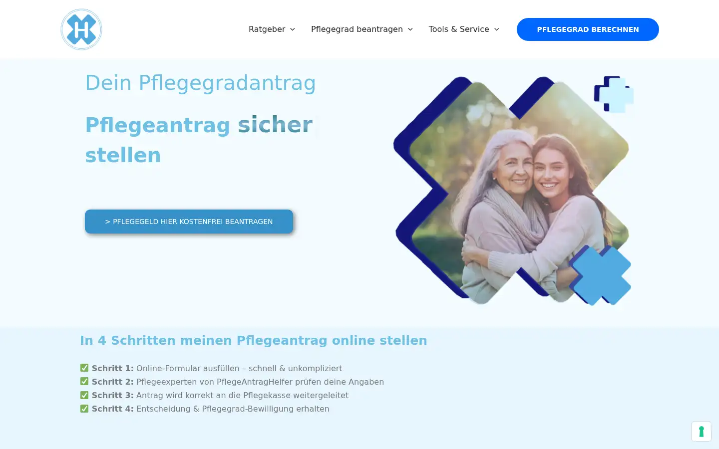 Screenshot of pflegeantraghelfer.de