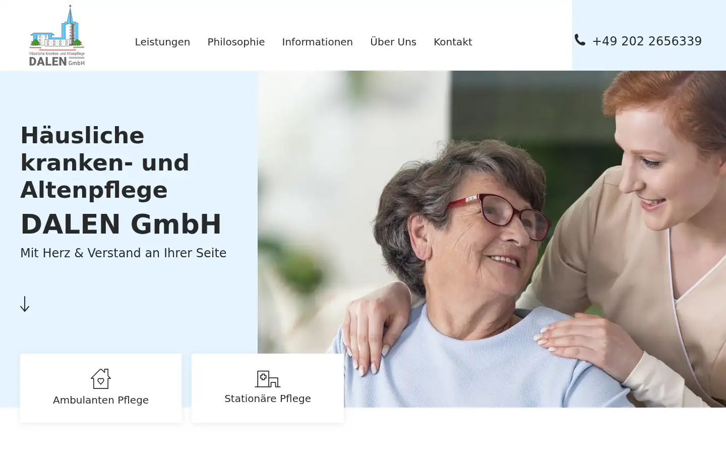 Screenshot of pflegedienst-dalen.de