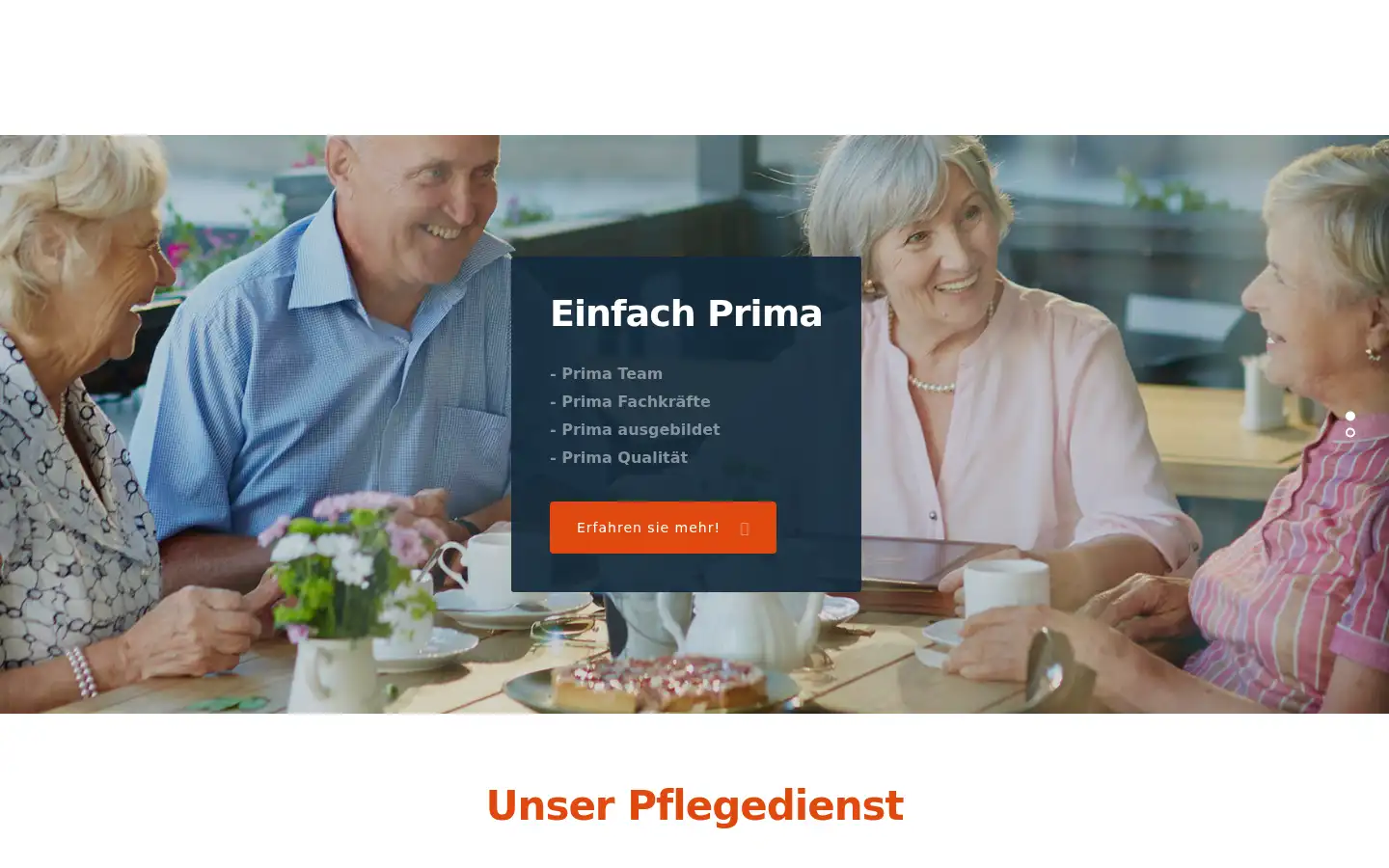 Screenshot of pflegedienst-prima.com