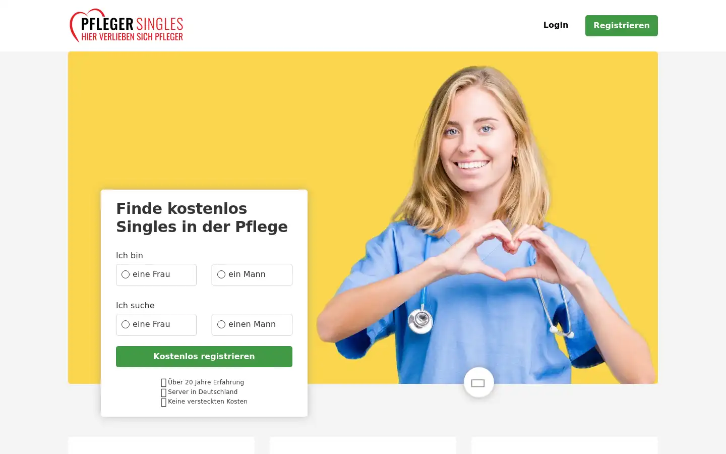 Screenshot of pfleger-singles.de