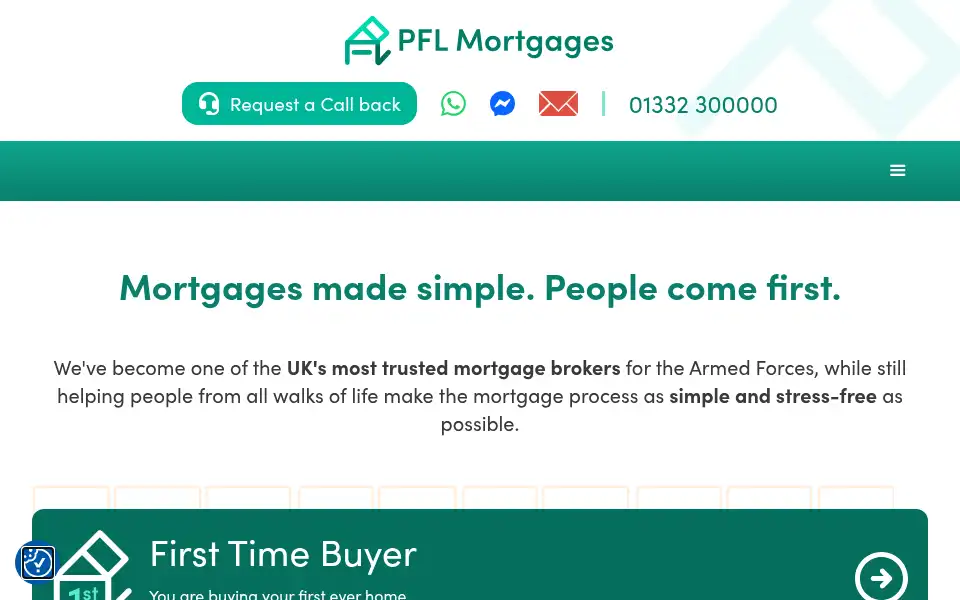 Screenshot of pflmortgages.com