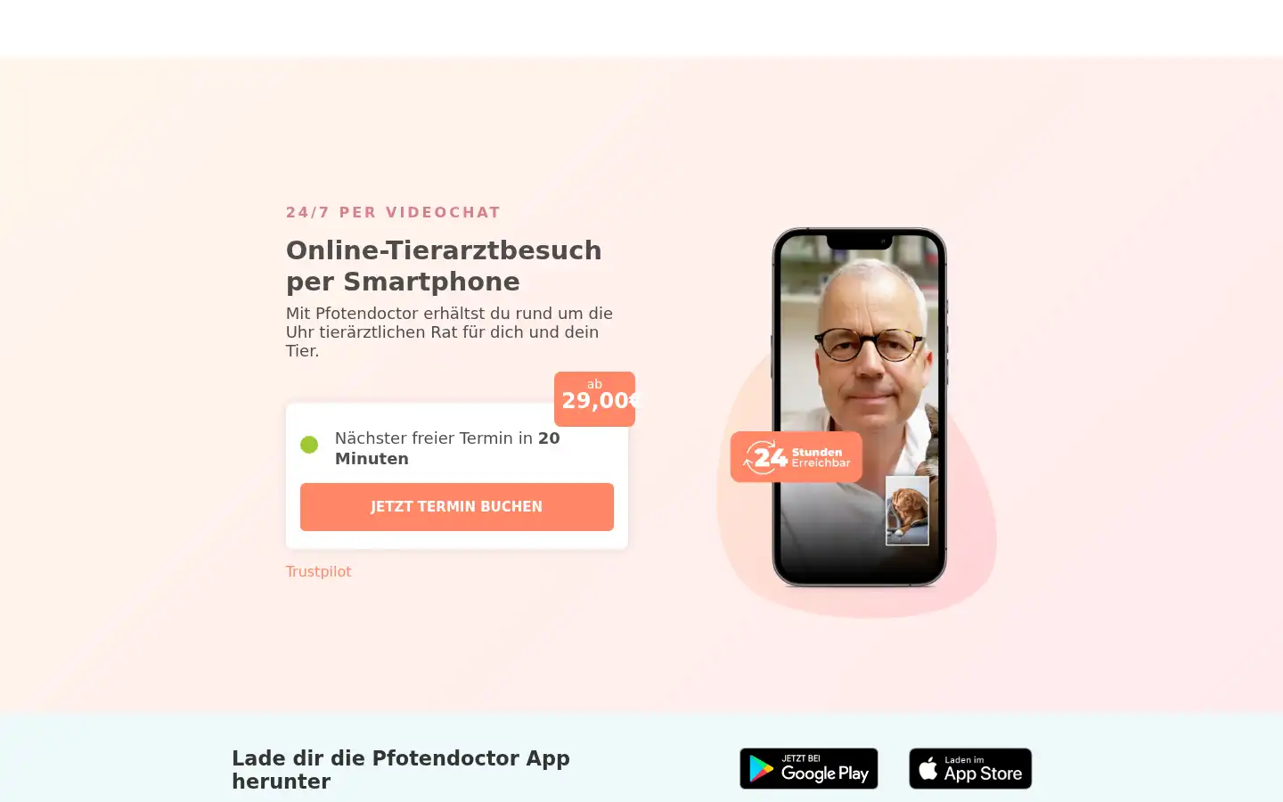 Screenshot of pfotendoctor.de