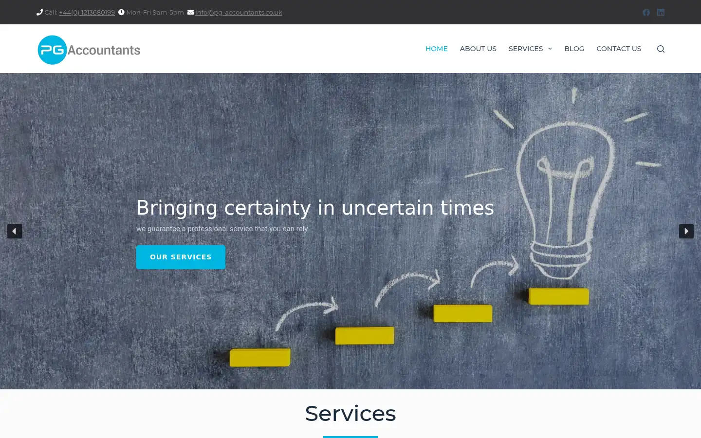 Screenshot of pg-accountants.co.uk