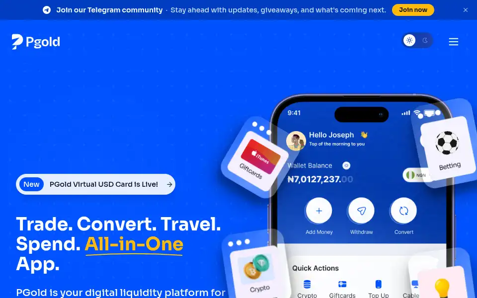Screenshot of pgoldapp.com