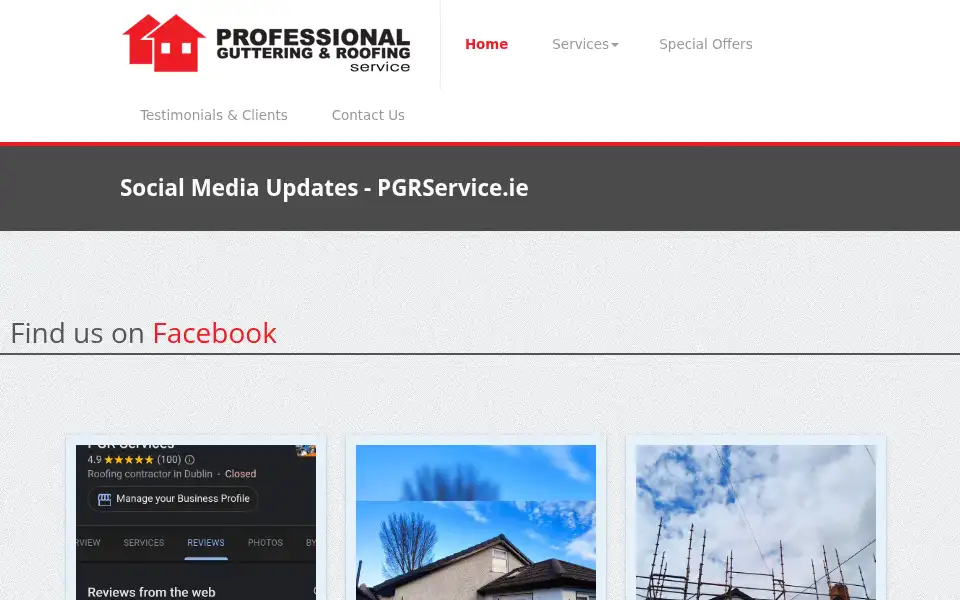 Screenshot of pgrservice.ie
