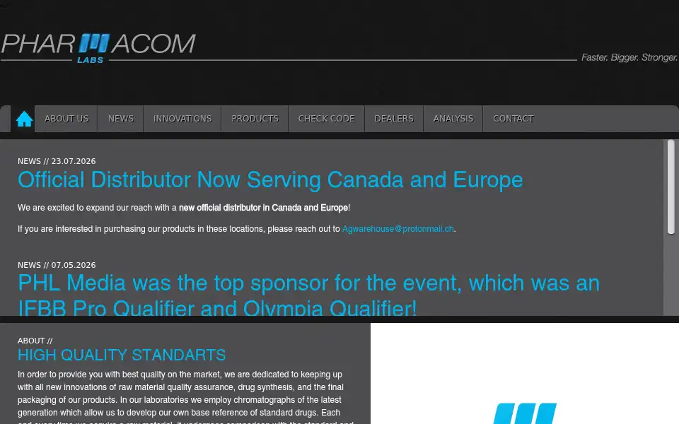 Screenshot of pharmacomlabs.com