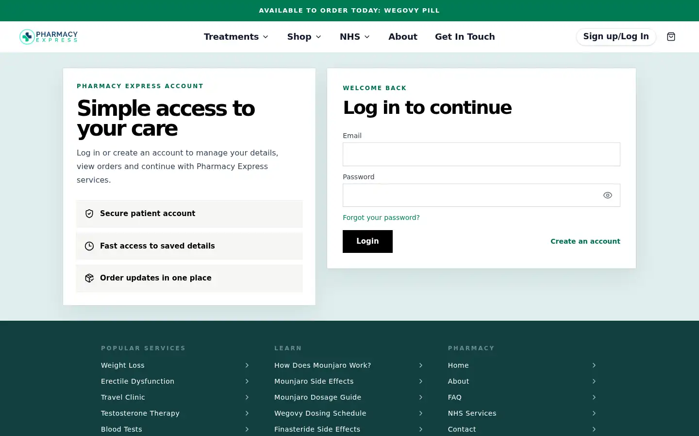 Screenshot of pharmacy-express.co.uk