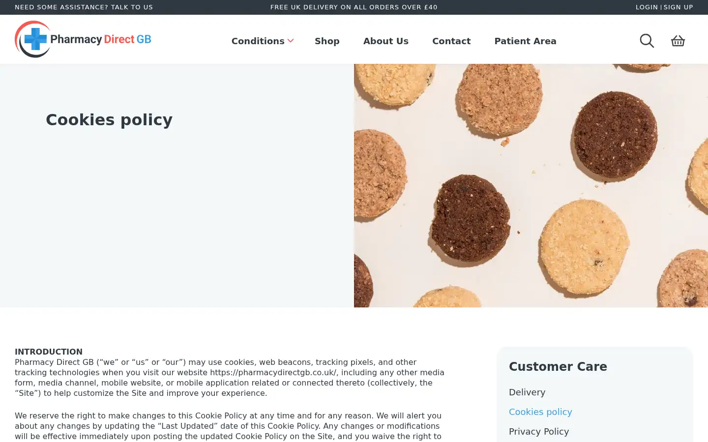 Screenshot of pharmacydirectgb.co.uk