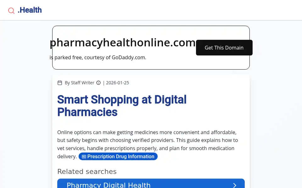 Screenshot of pharmacyhealthonline.com