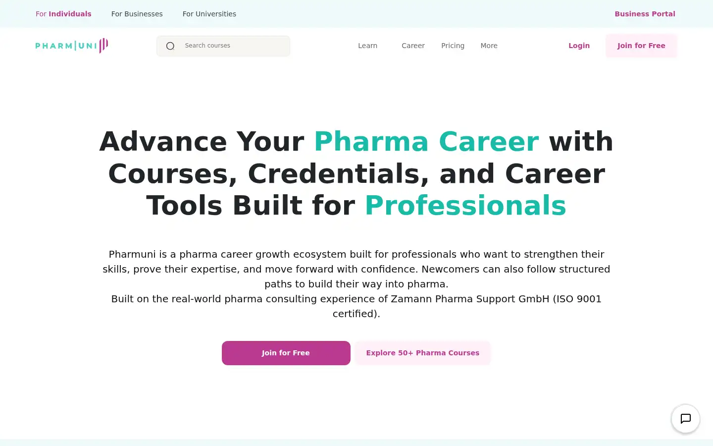 Screenshot of pharmuni.com