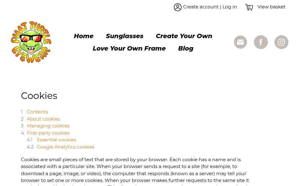 Screenshot of phatturtleeyewear.co.uk