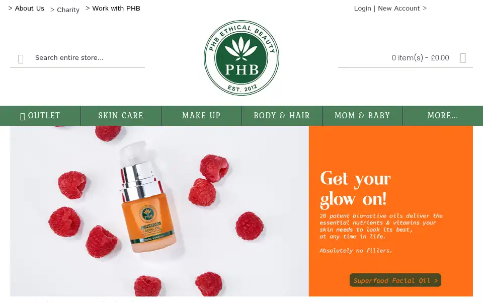 Screenshot of phbethicalbeauty.co.uk