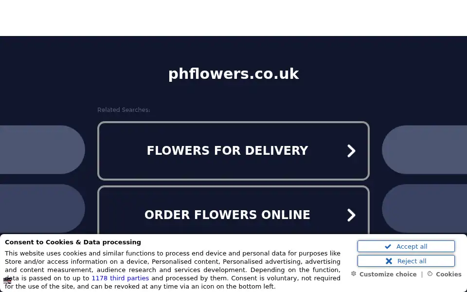Screenshot of phflowers.co.uk