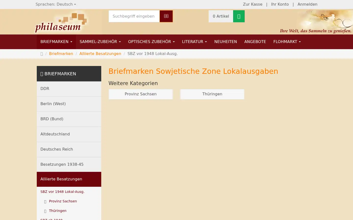 Screenshot of philaseum.de